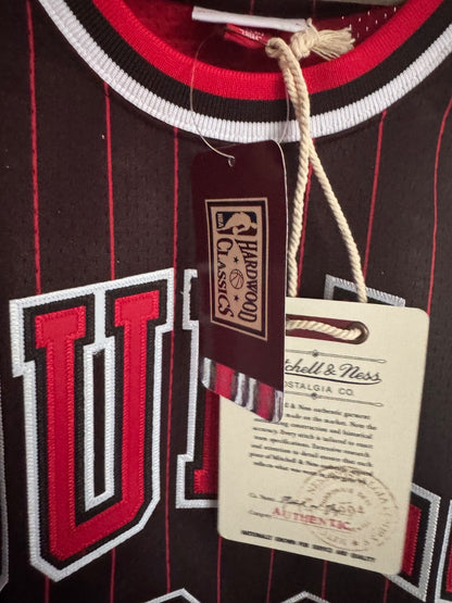 Dennis Rodman Chicago Bulls Autographed Black Pinstripe Mitchell & Ness 1996-97