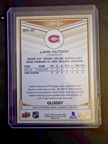 2024-25 Upper Deck O-Pee-Chee Glossy Lane Hutson Gold OPC-50