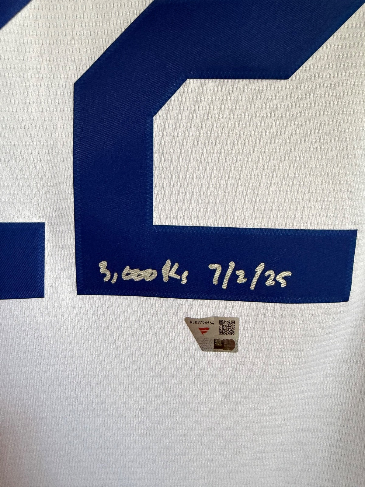 Clayton Kershaw Autographed Dodgers Jersey – 3,000 Strikeouts 7/2/25 – Fanatics