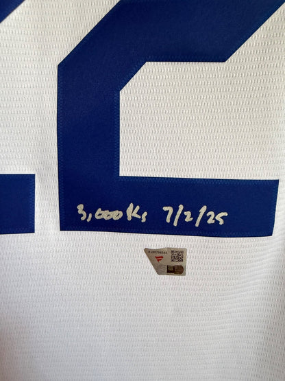 Clayton Kershaw Autographed Dodgers Jersey – 3,000 Strikeouts 7/2/25 – Fanatics