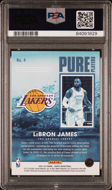 2021-22 Panini NBA Hoops - Pure Players LeBron James #4 PSA 10 POP 7