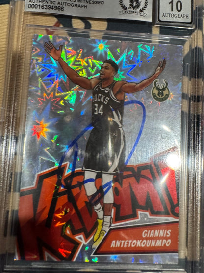 Giannis Antetokounmpo Autographed 2022 Crown Royale Kaboom! – Beckett Auto 10