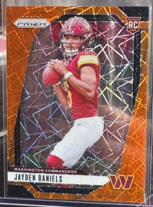 2024 Panini Prizm - Rookies Orange Lazer Prizm #347 Jayden Daniels (RC)