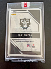 2023 Josh Jacobs Limited Ink-Ruby Spotlight 13/25 Auto #LIJJE Panini Encased