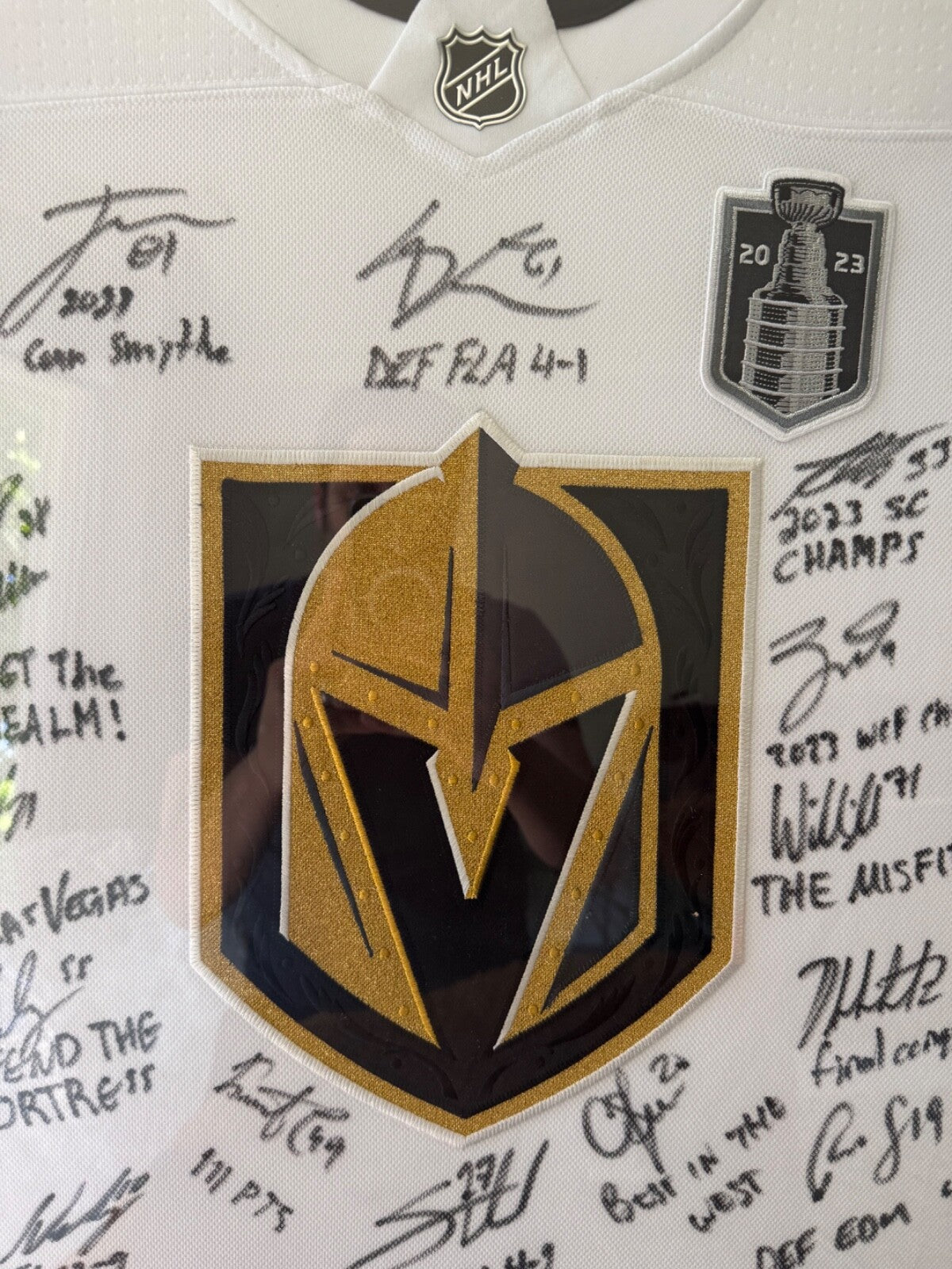 Las Vegas Golden Knights Framed Team Signed Stanley Cup Jersey Limited to 23 COA