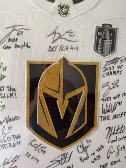 Las Vegas Golden Knights Framed Team Signed Stanley Cup Jersey Limited to 23 COA