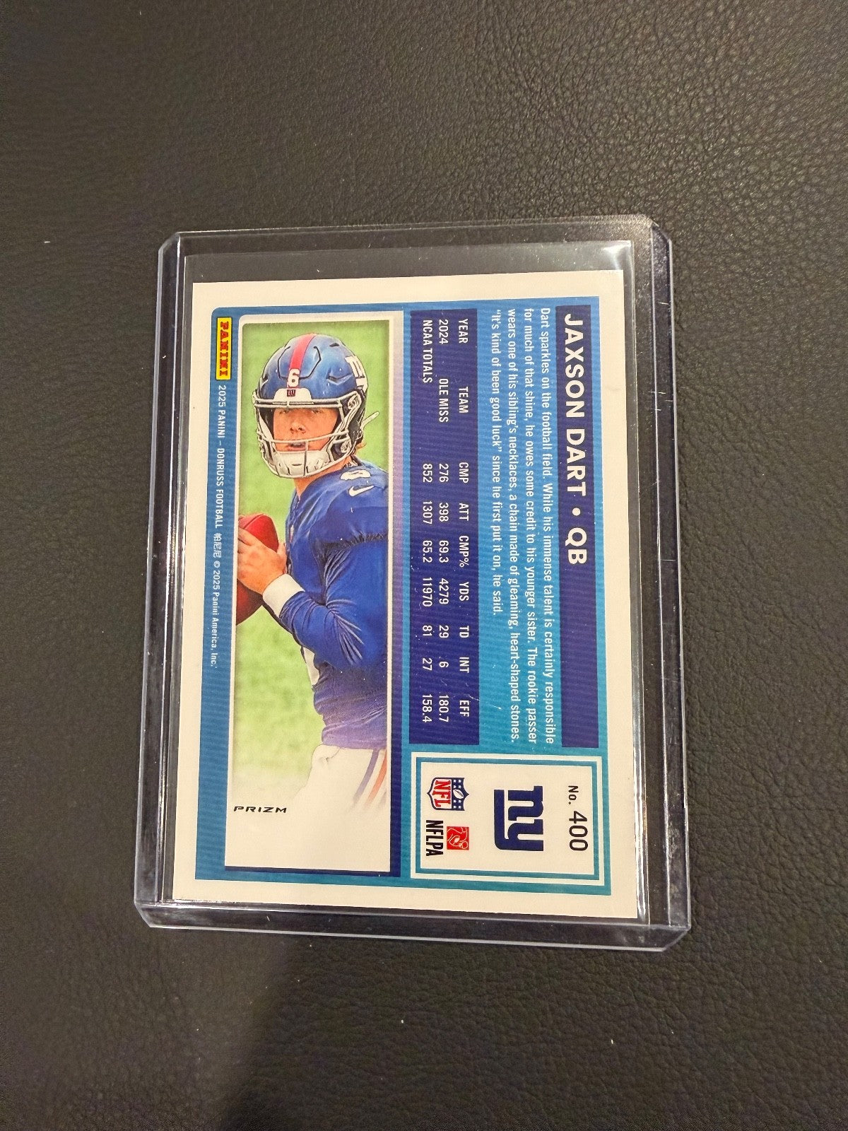 2025 Donruss - Rated Rookie Jaxson Dart #400 Optic Preview Red Pandora RC Giants