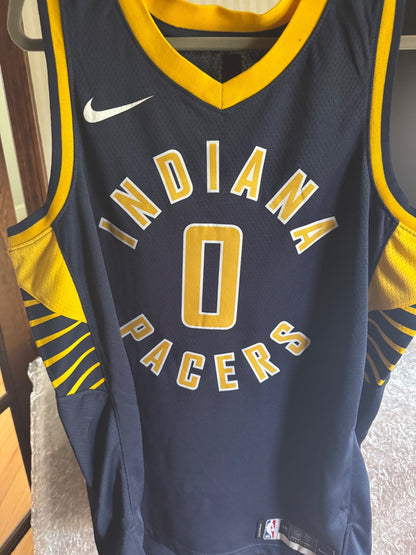 Tyrese Haliburton Signed Jersey – 5/27/25 Playoff Hist 35/15/12/0 Triple Double