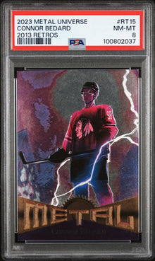2023-24 Skybox Metal Universe 2013 Retro Connor Bedard RC RARE LOW POP PSA 8