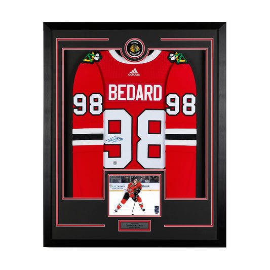 Connor Bedard Chicago Blackhawks Adidas Rookie Season Signed Framed Jersey - AJ Authentics