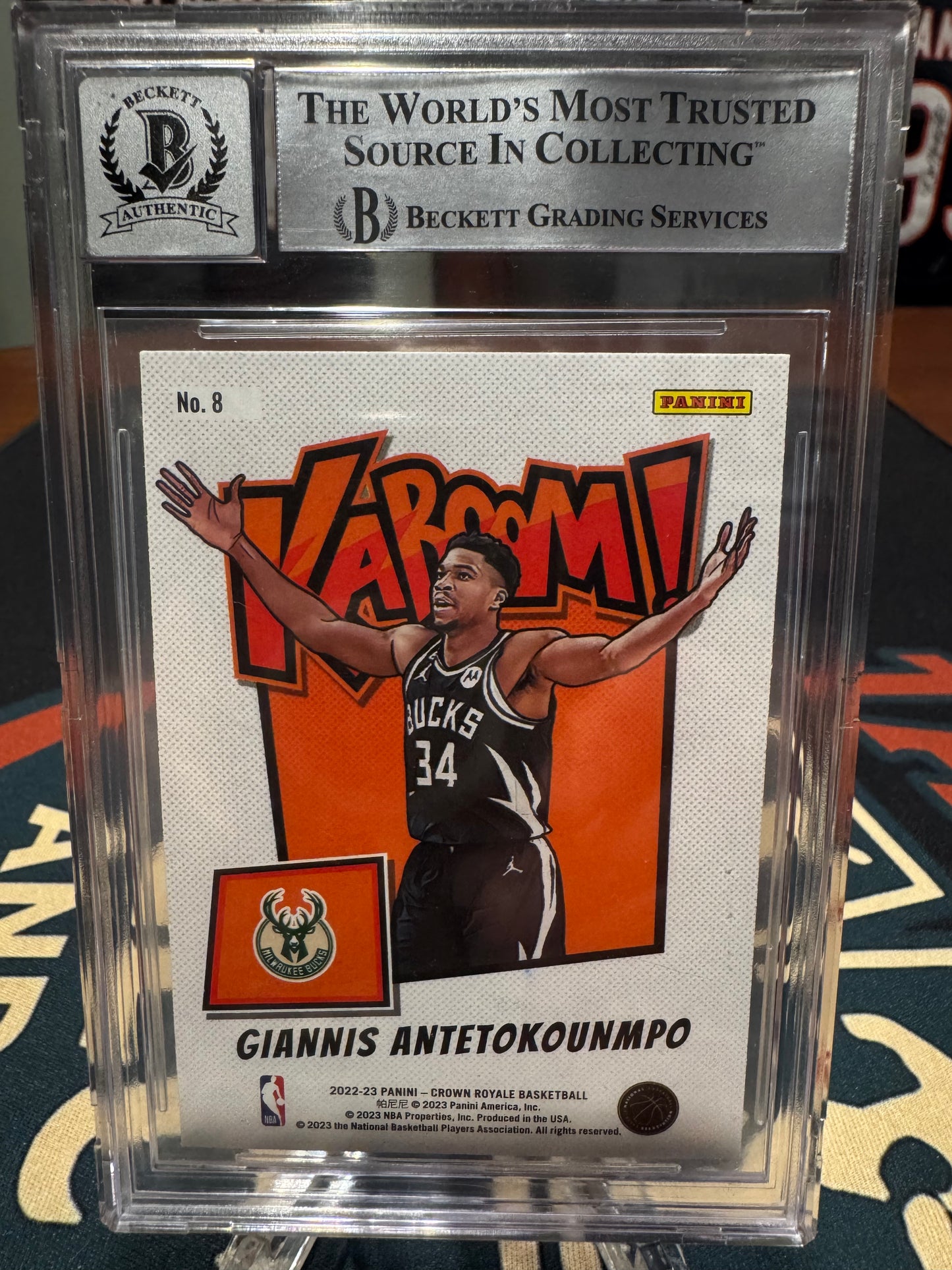 Giannis Antetokounmpo Autographed 2022 Crown Royale Kaboom! – Beckett Auto 10