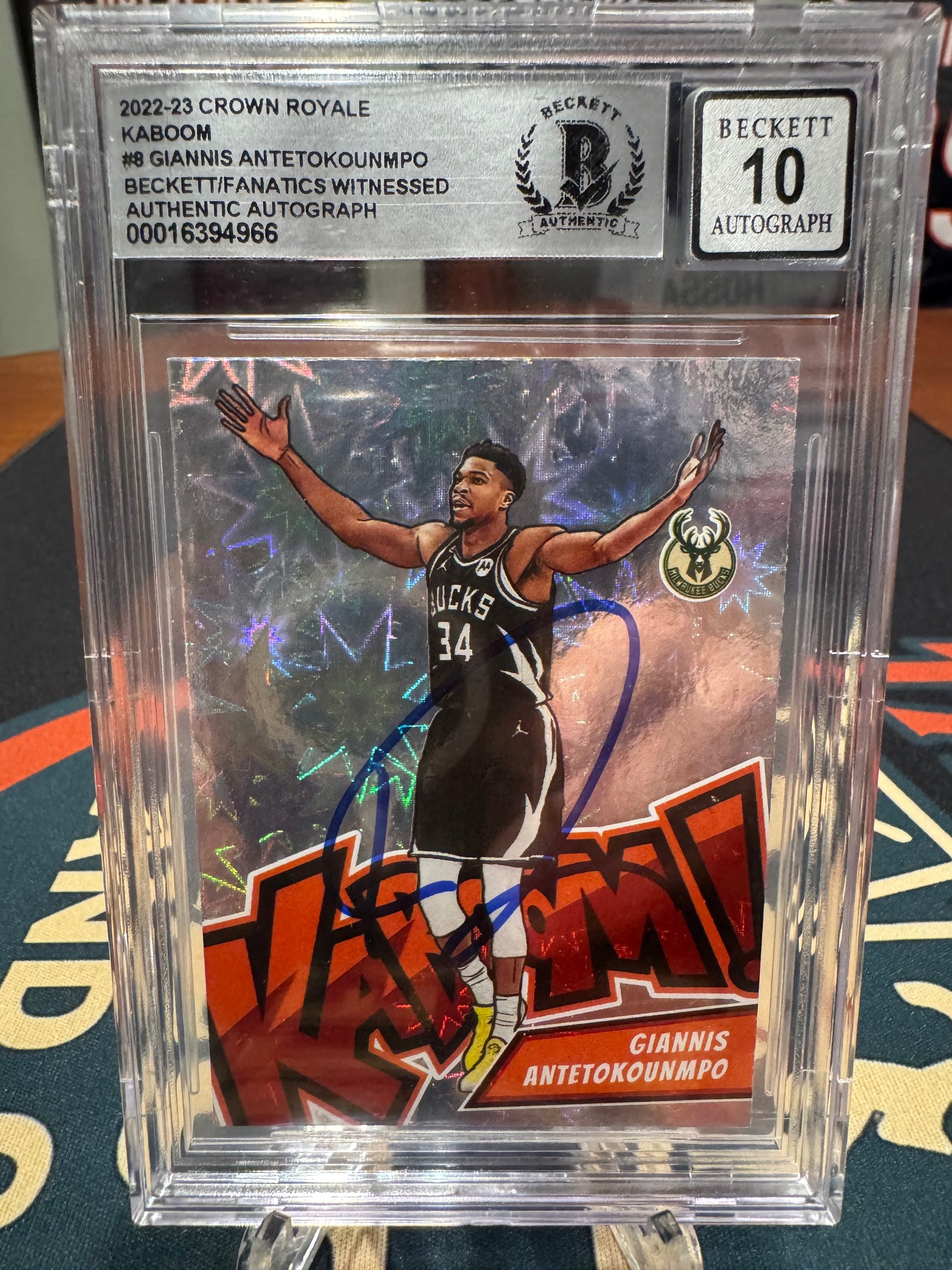 Giannis Antetokounmpo Autographed 2022 Crown Royale Kaboom! – Beckett Auto 10