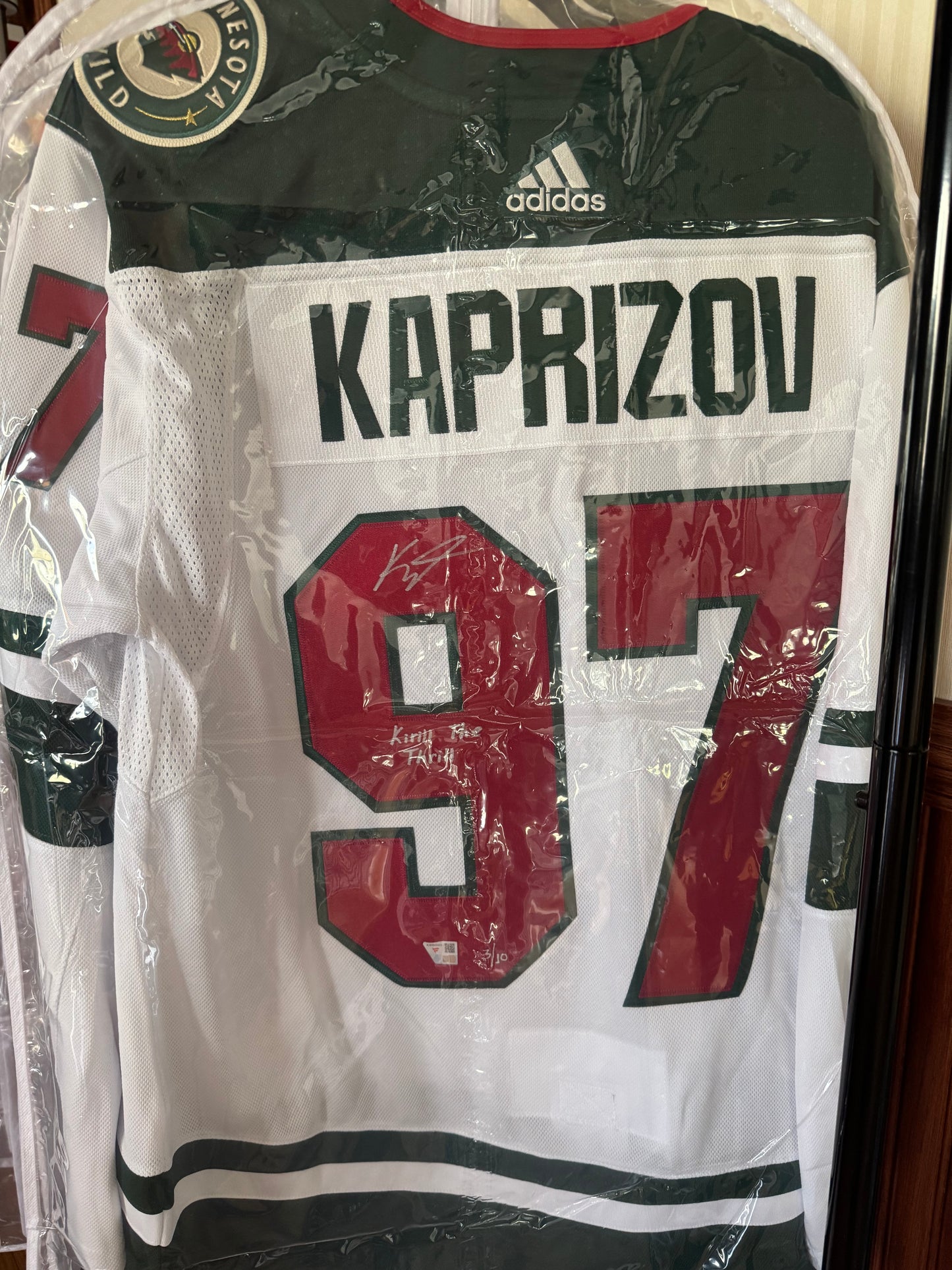 Kirill Kaprizov Signed & Inscribed Wild Jersey Limited to 10 Fanatics Authentic