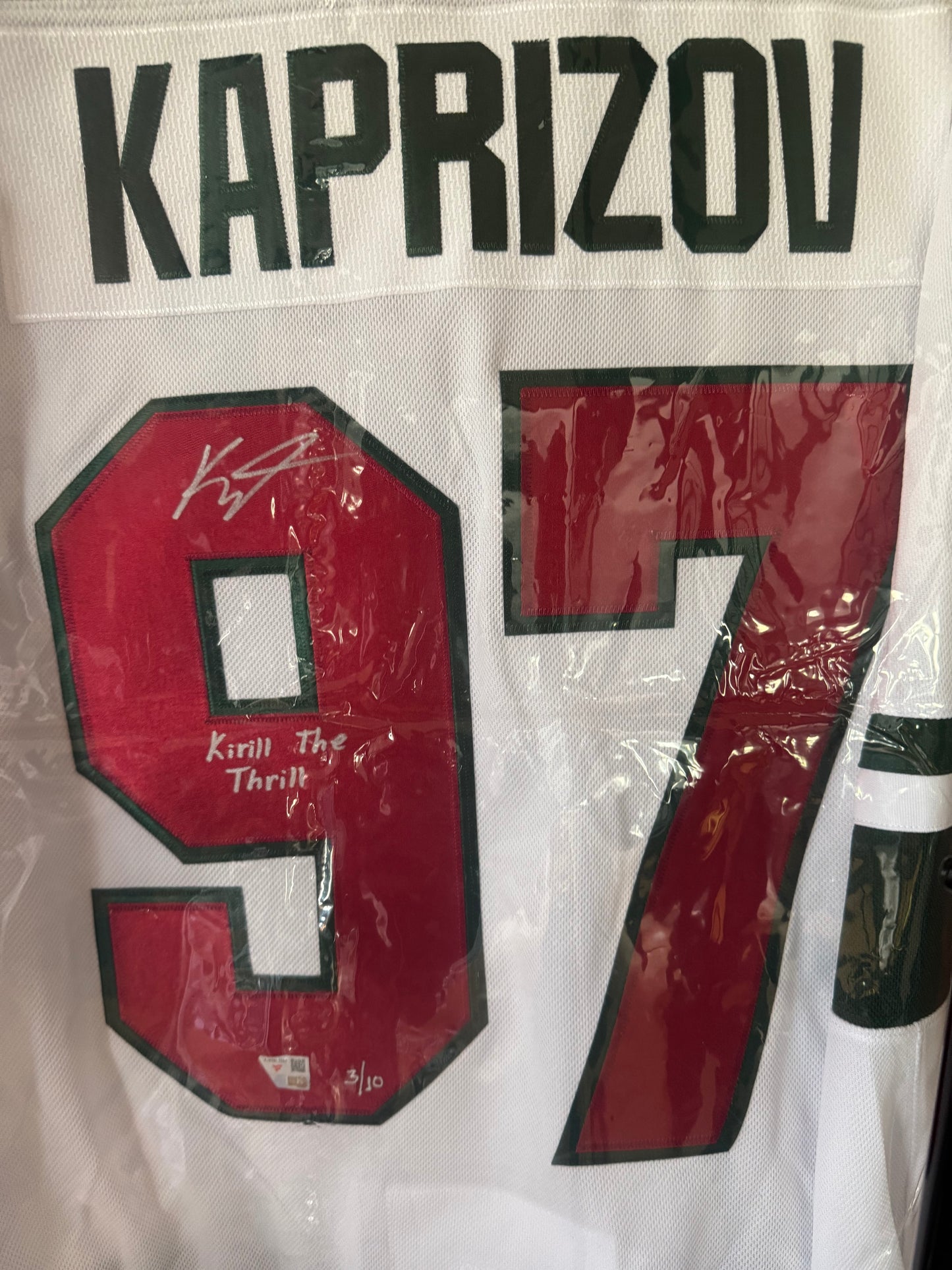 Kirill Kaprizov Signed & Inscribed Wild Jersey Limited to 10 Fanatics Authentic