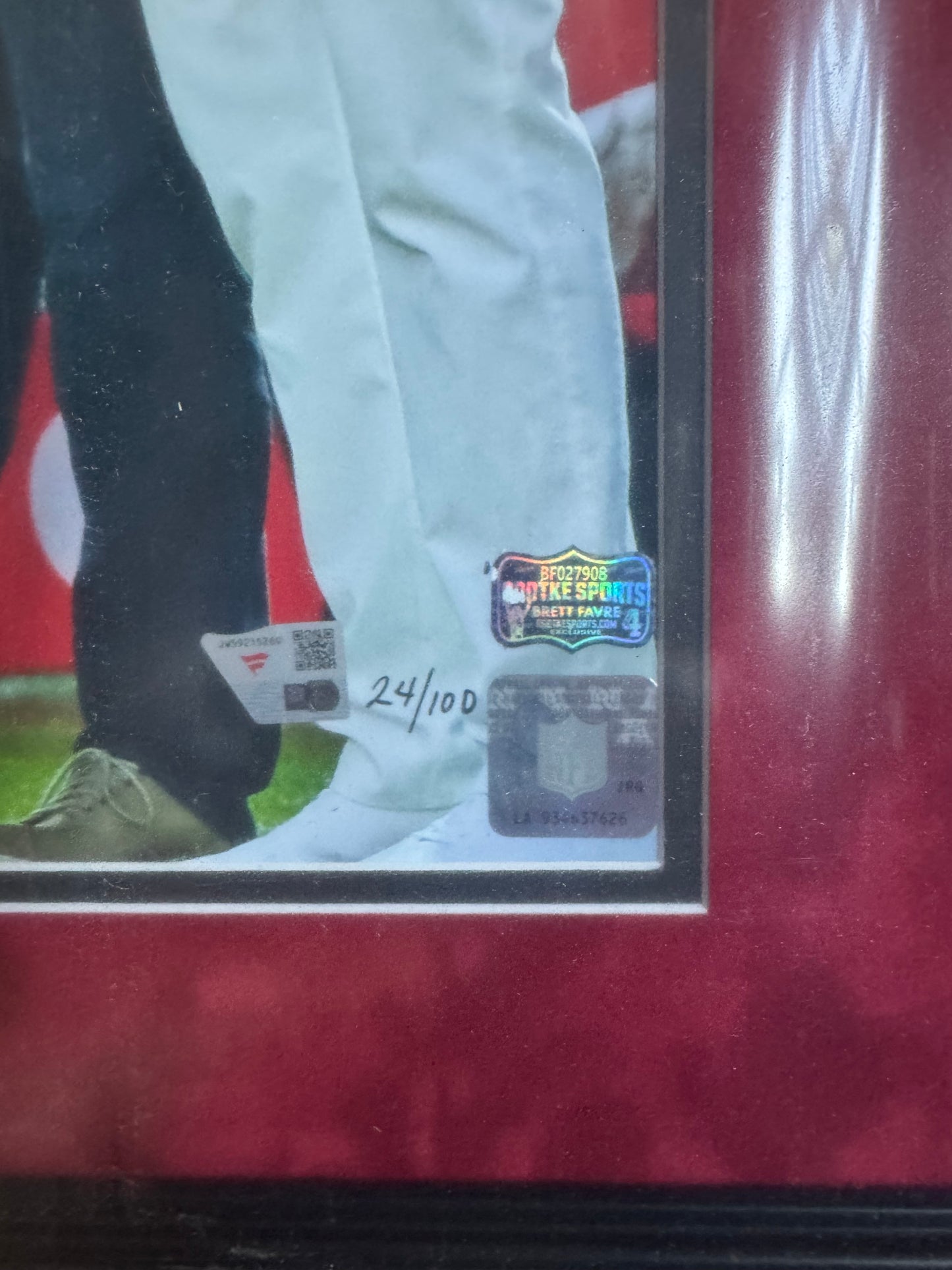 Tom Brady, Payton Manning, John Elway, Joe Montana, Dan Marino, Roger Staubach and Brett Favre QB Legends Signed and Custom Framed Picture LE