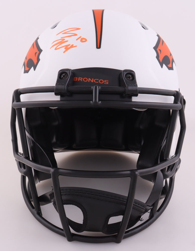 Authentic On-Field Lunar Eclipse Bo Nix Autographed Full Size Helmet Broncos: Beckett Authenticated