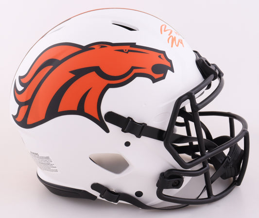 Authentic On-Field Lunar Eclipse Bo Nix Autographed Full Size Helmet Broncos: Beckett Authenticated