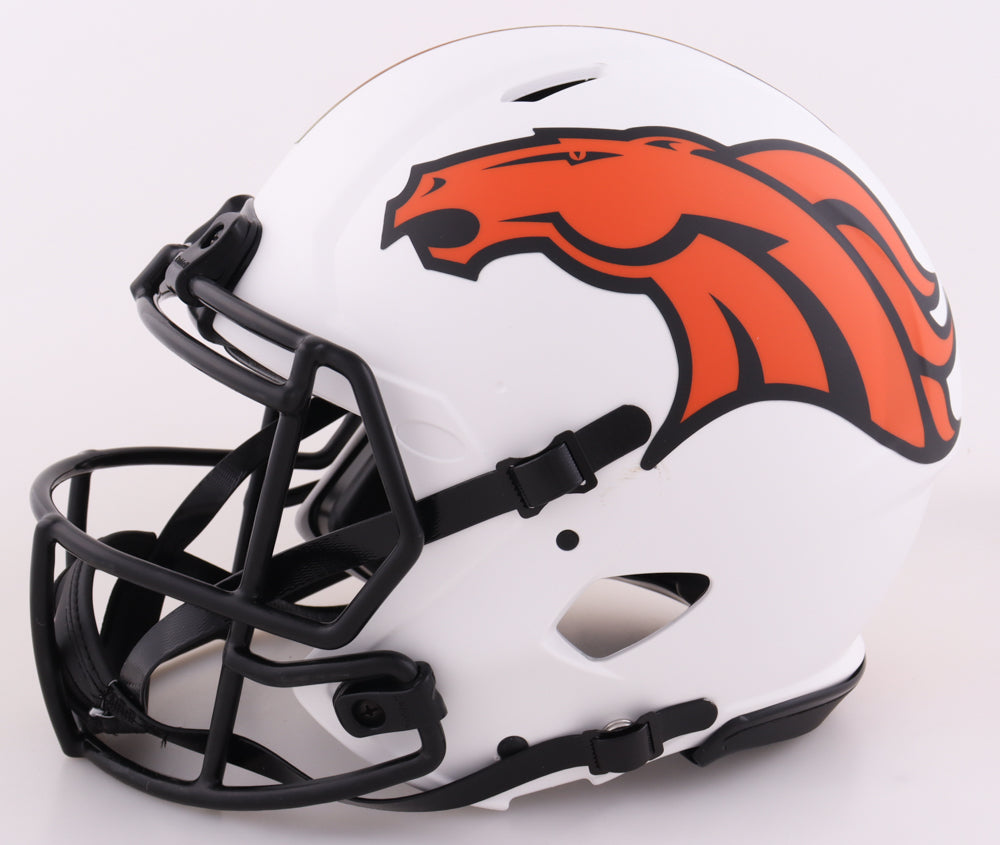 Authentic On-Field Lunar Eclipse Bo Nix Autographed Full Size Helmet Broncos: Beckett Authenticated