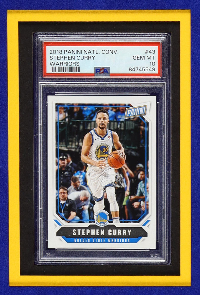 Steph Curry Signed & Framed Warriors Jersey w/ LEDs + 2 PSA Cards, Beckett COA