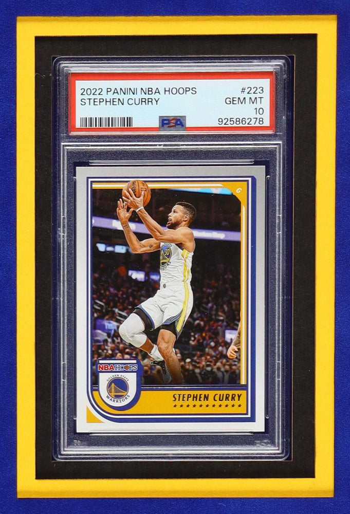 Steph Curry Signed & Framed Warriors Jersey w/ LEDs + 2 PSA Cards, Beckett COA